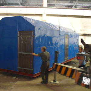 Модульная котельная МКУ-0,15 на основе котла КВр-0,15 на дровах с колосниковой решеткой